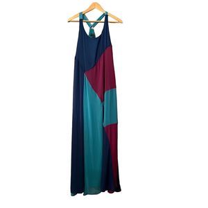 Lane Bryant Maxi ColorBlock Size 18-20 Razor Back Womens Dress